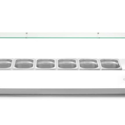 Arktic Aufsatz-Kühlvitrine Gastronorm 1 / 4 – 8x GN 1 / 4 – GN 1 / 4 – 36 l – 230 V / 180 W – 335 × 1805 × 460 mm – Produktansicht