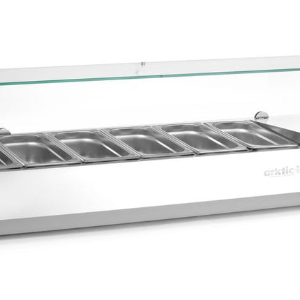 Arktic Aufsatz-Kühlvitrine Gastronorm 1 / 3 – 6x GN 1 / 3 – GN 1 / 3 – 36 l – 230 V / 180 W – 420 × 1405 × 456 mm – weitere Produktansicht