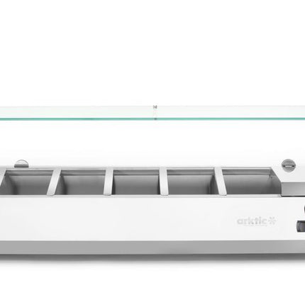 Arktic Aufsatz-Kühlvitrine Gastronorm 1 / 3 – 6x GN 1 / 3 – GN 1 / 3 – 36 l – 230 V / 180 W – 420 × 1405 × 456 mm – weitere Produktansicht