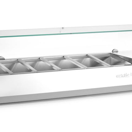 Arktic Aufsatz-Kühlvitrine Gastronorm 1 / 3 – 6x GN 1 / 3 – GN 1 / 3 – 36 l – 230 V / 180 W – 420 × 1405 × 456 mm – weitere Produktansicht