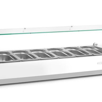 Arktic Aufsatz-Kühlvitrine Gastronorm 1 / 3 – 7x GN 1 / 3 – GN 1 / 3 – 42 l – 230 V / 180 W – 420 × 1605 × 460 mm – weitere Produktansicht
