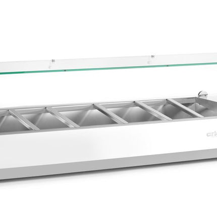Arktic Aufsatz-Kühlvitrine Gastronorm 1 / 3 – 7x GN 1 / 3 – GN 1 / 3 – 42 l – 230 V / 180 W – 420 × 1605 × 460 mm – weitere Produktansicht