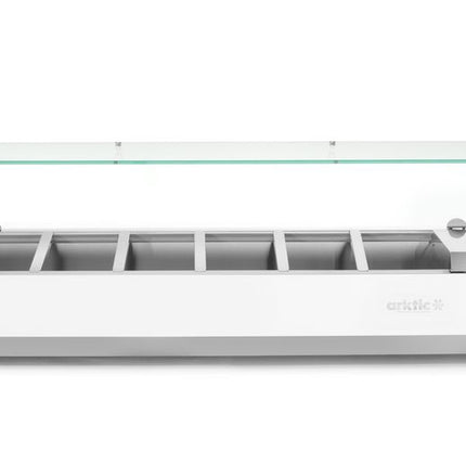 Arktic Aufsatz-Kühlvitrine Gastronorm 1 / 3 – 7x GN 1 / 3 – GN 1 / 3 – 42 l – 230 V / 180 W – 420 × 1605 × 460 mm – Produktansicht
