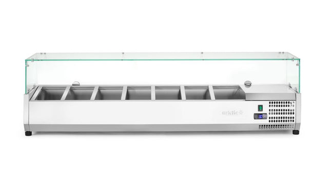 Arktic Aufsatz-Kühlvitrine Gastronorm 1 / 3 – 7x GN 1 / 3 – GN 1 / 3 – 42 l – 230 V / 180 W – 420 × 1605 × 460 mm – Produktansicht