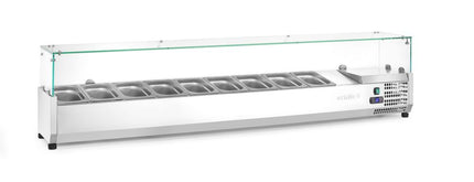 Arktic Aufsatz-Kühlvitrine Gastronorm 1 / 3 – 9x GN 1 / 3 – GN 1 / 3 – 54 l – 230 V / 180 W – 420 × 2005 × 456 mm – weitere Produktansicht