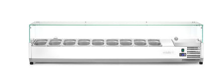 Arktic Aufsatz-Kühlvitrine Gastronorm 1 / 3 – 9x GN 1 / 3 – GN 1 / 3 – 54 l – 230 V / 180 W – 420 × 2005 × 456 mm – Produktansicht