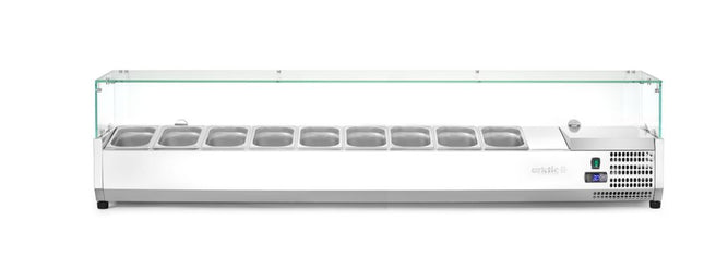 Arktic Aufsatz-Kühlvitrine Gastronorm 1 / 3 – 9x GN 1 / 3 – GN 1 / 3 – 54 l – 230 V / 180 W – 420 × 2005 × 456 mm – Produktansicht