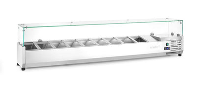 Arktic Aufsatz-Kühlvitrine Gastronorm 1 / 3 – 9x GN 1 / 3 – GN 1 / 3 – 54 l – 230 V / 180 W – 420 × 2005 × 456 mm – weitere Produktansicht