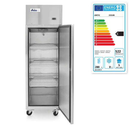 Arktic Kühlschrank eintürig 410 L – Profi Line – 280 l – 230 V / 290 W – 730 × 600 × H 1950 mm – Weitere Ansicht