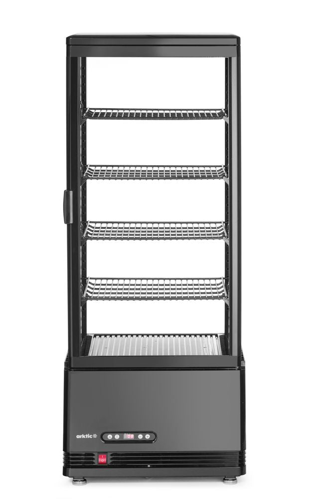 Arktic Aufsatz-Kühlvitrine 98 Liter – Schwarz – 230 V / 210 W – 397 × 444 × 1100 mm – Produktansicht
