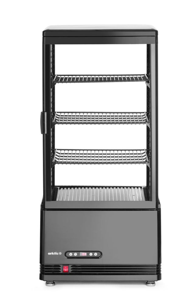 Arktic Aufsatz-Kühlvitrine 78 Liter – schwarz – 230 V / 170 W – 397 × 444 × 940 mm – Produktansicht
