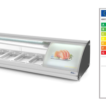 Arktic Sushi-Vitrine 5x GN 1 / 3 – 230 V / 160 W – 445 × 1307 × 327 mm – weitere Produktansicht