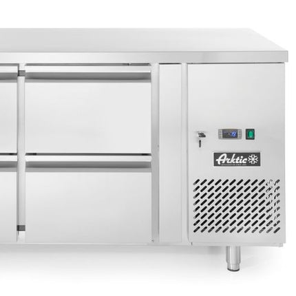 Arktic Kühltisch mit 4 Schubladen Profi Line 280 l – Profi Line – 90 l – 230 V / 250 W – 700 × 1360 × 840 mm – weitere Produktansicht