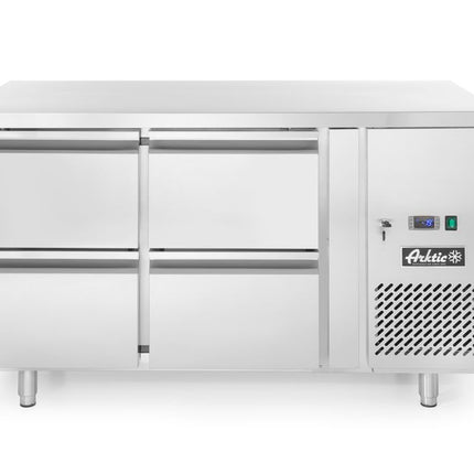 Arktic Kühltisch mit 4 Schubladen Profi Line 280 l – Profi Line – 90 l – 230 V / 250 W – 700 × 1360 × 840 mm – Produktansicht