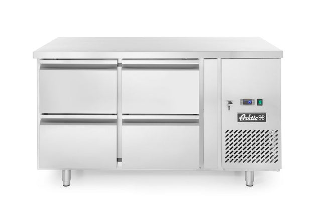 Arktic Kühltisch mit 4 Schubladen Profi Line 280 l – Profi Line – 90 l – 230 V / 250 W – 700 × 1360 × 840 mm – Produktansicht