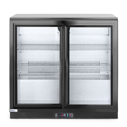 Arktic Kühlschrank hinten mit doppelten Schiebetüren – 158 l – Schwarz – 230 V / 160 W – 520 × 900 × 870 mm – Produktansicht
