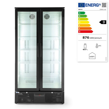 Arktic Kühlschrank mit doppelter Tür auf der Rückseite – 384 l – Schwarz – 230 V / 365 W – 940 × 635 × 1983 mm – weitere Produktansicht