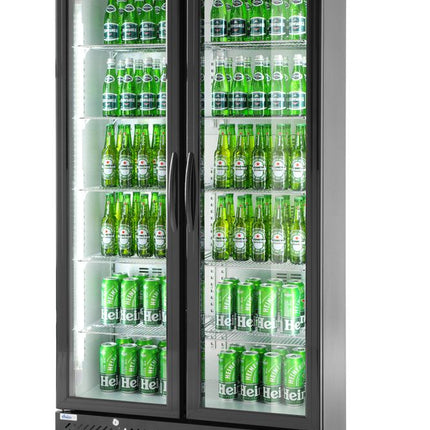 Arktic Kühlschrank mit doppelter Tür auf der Rückseite – 384 l – Schwarz – 230 V / 365 W – 940 × 635 × 1983 mm – weitere Produktansicht