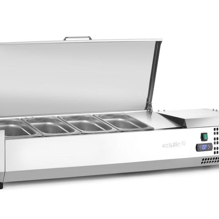 Arktic Aufsatz-Kühlvitrine Gastronorm 1 / 3 – 4x GN 1 / 3 – GN 1 / 3 – 24 l – 230 V / 180 W – 420 × 1205 × 630 mm – weitere Produktansicht
