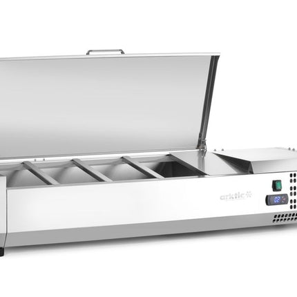 Arktic Aufsatz-Kühlvitrine Gastronorm 1 / 3 – 4x GN 1 / 3 – GN 1 / 3 – 24 l – 230 V / 180 W – 420 × 1205 × 630 mm – weitere Produktansicht
