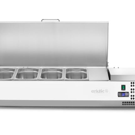 Arktic Aufsatz-Kühlvitrine Gastronorm 1 / 3 – 4x GN 1 / 3 – GN 1 / 3 – 24 l – 230 V / 180 W – 420 × 1205 × 630 mm – weitere Produktansicht