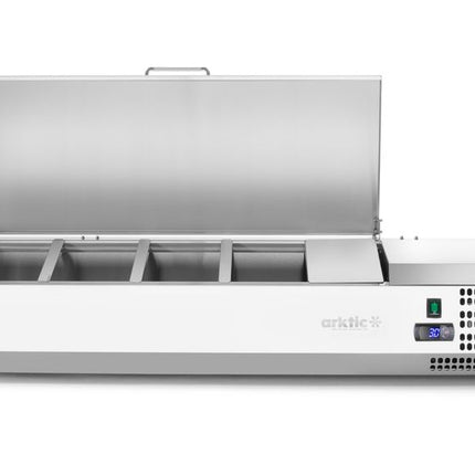 Arktic Aufsatz-Kühlvitrine Gastronorm 1 / 3 – 4x GN 1 / 3 – GN 1 / 3 – 24 l – 230 V / 180 W – 420 × 1205 × 630 mm – weitere Produktansicht