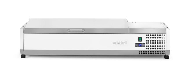 Arktic Aufsatz-Kühlvitrine Gastronorm 1 / 3 – 4x GN 1 / 3 – GN 1 / 3 – 24 l – 230 V / 180 W – 420 × 1205 × 630 mm – Produktansicht