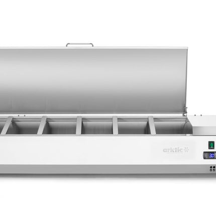 Arktic Aufsatz-Kühlvitrine Gastronorm 1 / 3 – 6x GN 1 / 3 – GN 1 / 3 – 36 l – 230 V / 180 W – 450 × 1405 × 630 mm – weitere Produktansicht