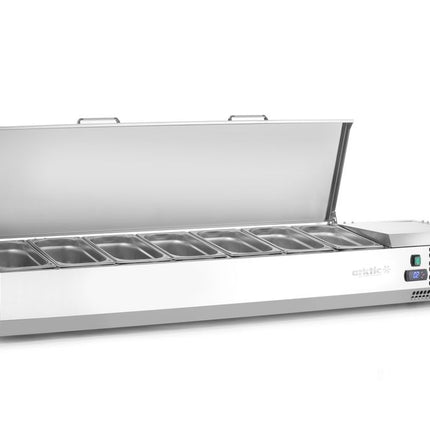Arktic Aufsatz-Kühlvitrine Gastronorm 1 / 3 – 7x GN 1 / 3 – GN 1 / 3 – 42 l – 230 V / 180 W – 420 × 1605 × 630 mm – weitere Produktansicht