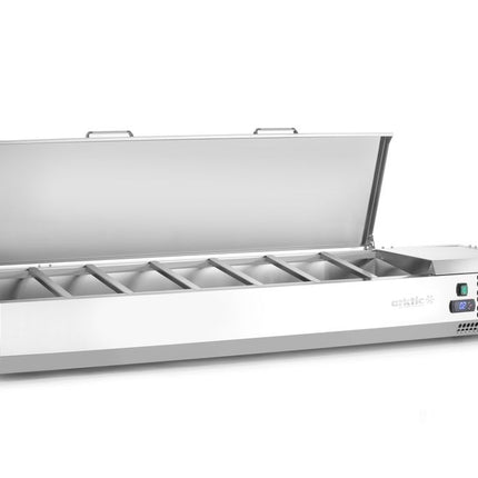 Arktic Aufsatz-Kühlvitrine Gastronorm 1 / 3 – 7x GN 1 / 3 – GN 1 / 3 – 42 l – 230 V / 180 W – 420 × 1605 × 630 mm – weitere Produktansicht