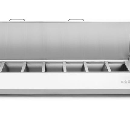 Arktic Aufsatz-Kühlvitrine Gastronorm 1 / 3 – 8x GN 1 / 3 – GN 1 / 3 – 48 l – 230 V / 180 W – 420 × 1805 × 630 mm – weitere Produktansicht