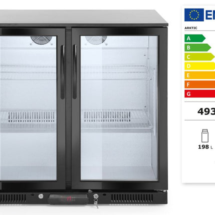 Arktic Kühlschrank mit doppelter Tür auf der Rückseite – 158 l – Schwarz – 230 V / 160 W – 900 × 530 × 865 mm – weitere Produktansicht
