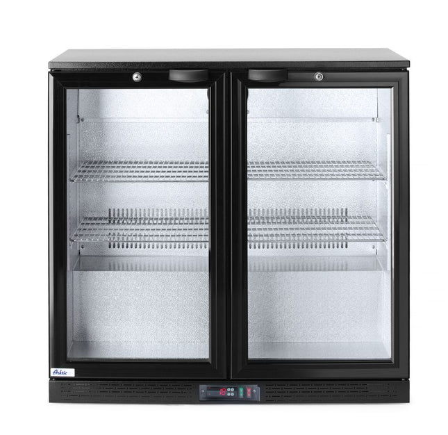 Arktic Kühlschrank mit doppelter Tür auf der Rückseite – 158 l – Schwarz – 230 V / 160 W – 900 × 530 × 865 mm – Produktansicht