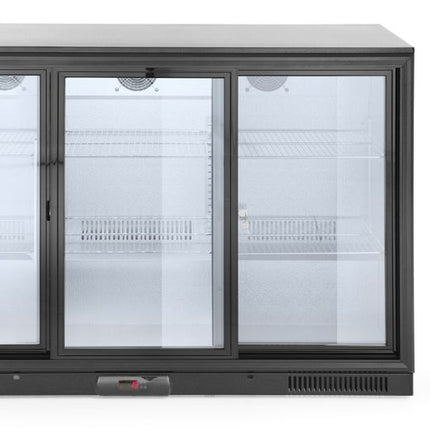 Arktic Kühlschrank mit drei Schiebetüren an der Bar – 254 l – Schwarz – 230 V / 160 W – 1350 × 520 × 865 mm – weitere Produktansicht