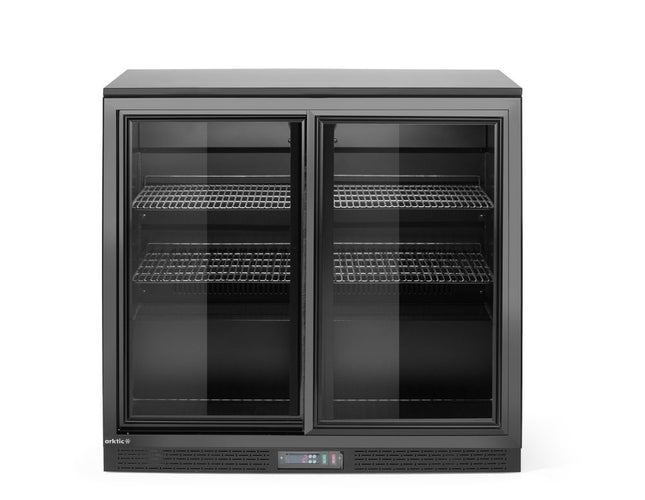 Arktic Bar-Kühlschrank mit zwei Schiebetüren – 158 l – 230 V / 160 W – Schwarz – 520 × 900 × H 870 mm – Produktansicht