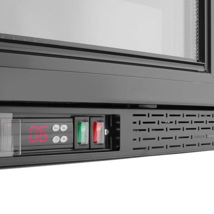 Arktic Kühlschrank mit drei Schiebetüren an der Bar – 254 l – 230 V / 160 W – Schwarz – 520 × 1350 × H 870 mm – Detailansicht 3