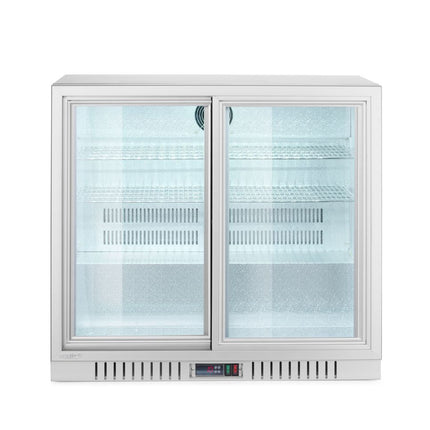 Arktic Bar-Kühlschrank mit 2 Schiebetüren – 150 l – 230 V / 175 W – Silber – 900 × 520 × H 840 mm – Produktansicht