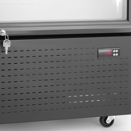Arktic Rückwandkühlschrank mit hinterleuchteter Blende –  zweitürig – 512 l – 230 V / 510 W – Schwarz – 585 × 1120 × H 1900 mm – Detailansicht 2