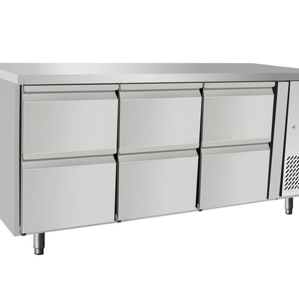 Arktic Kühltheke –  6 Schubladen – 204 l – 230 V / 400 W – 700 × 1795 × H 840 mm – Produktansicht