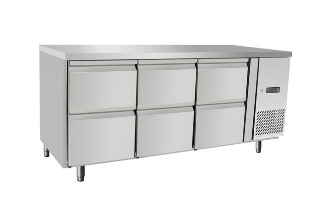 Arktic Kühltheke –  6 Schubladen – 204 l – 230 V / 400 W – 700 × 1795 × H 840 mm – Produktansicht