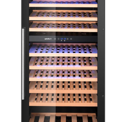 Arktic Weinkühler –  2 Zonen –  91 Flaschen – Schwarz – 569 × 595 × H 1215 mm – Produktansicht
