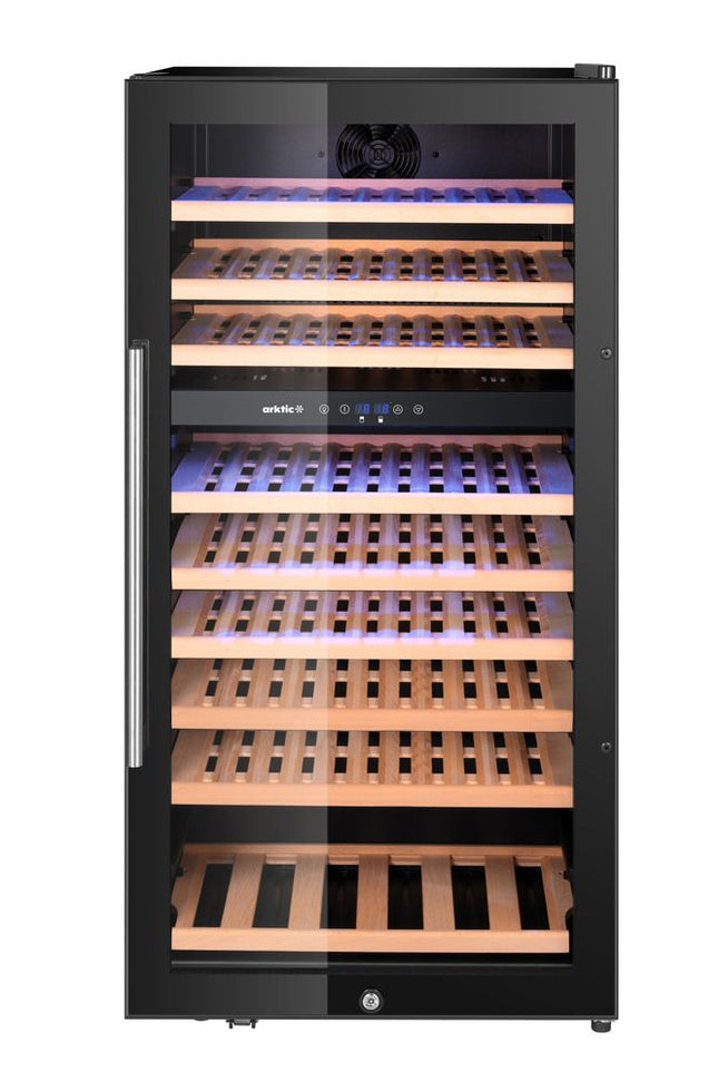 Arktic Weinkühler –  2 Zonen –  91 Flaschen – Schwarz – 569 × 595 × H 1215 mm – Produktansicht