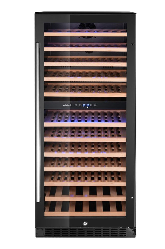Arktic Weinkühler –  2 Zonen –  124 Flaschen – Schwarz – 569 × 595 × H 1397 mm – Produktansicht
