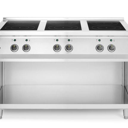 HENDI Induktionsherd –  6 Kochfelder – 400 V / 25500 W – 1200 × 700 × H 890 mm – Produktansicht