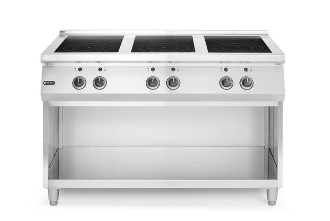 HENDI Induktionsherd –  6 Kochfelder – 400 V / 25500 W – 1200 × 700 × H 890 mm – Produktansicht