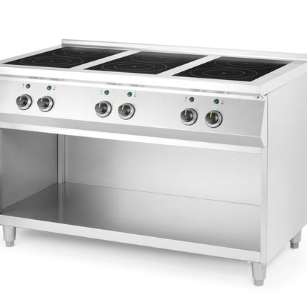 HENDI Induktionsherd –  6 Kochfelder – 400 V / 25500 W – 1200 × 700 × H 890 mm – Weitere Produktansicht