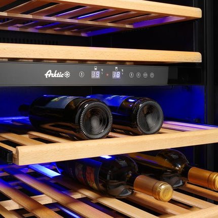 Arktic Weinkühlschrank – 2 Zonen – 72 Flaschen – 232 l – 230 V / 110 W – 595 × 675 × 1215 mm – weitere Produktansicht