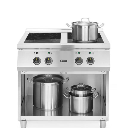 HENDI Induktionsherd – 4 Kochfelder – 400 V / 17000 W – 800 × 720 × 854 mm – weitere Produktansicht