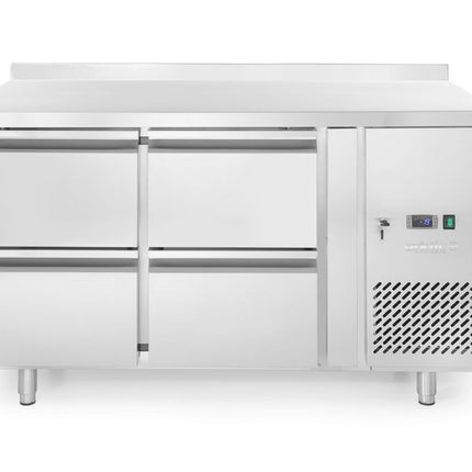 Arktic Kühltisch –  4 Schubladen – Profi Line – 90 l – 230 V / 250 W – Silber – 1360 × 700 × H 840 mm  – Produktansicht