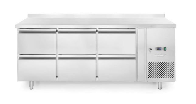 Arktic Kühltheke –  6 Schubladen – 135 l – 230 V / 400 W – Silber – 1795 × 700 × H 840 mm  – Produktansicht